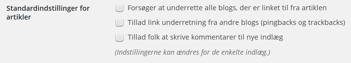 Billedeksempel fra Wordpress: Kommentarer slået fra